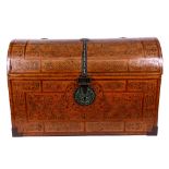 A RARE 16TH / 17TH CENTURY VENETIAN 'ALLA CERTOSINA' (MARQUETRY) AND WROUGHT IRON MOUNTED CHEST /