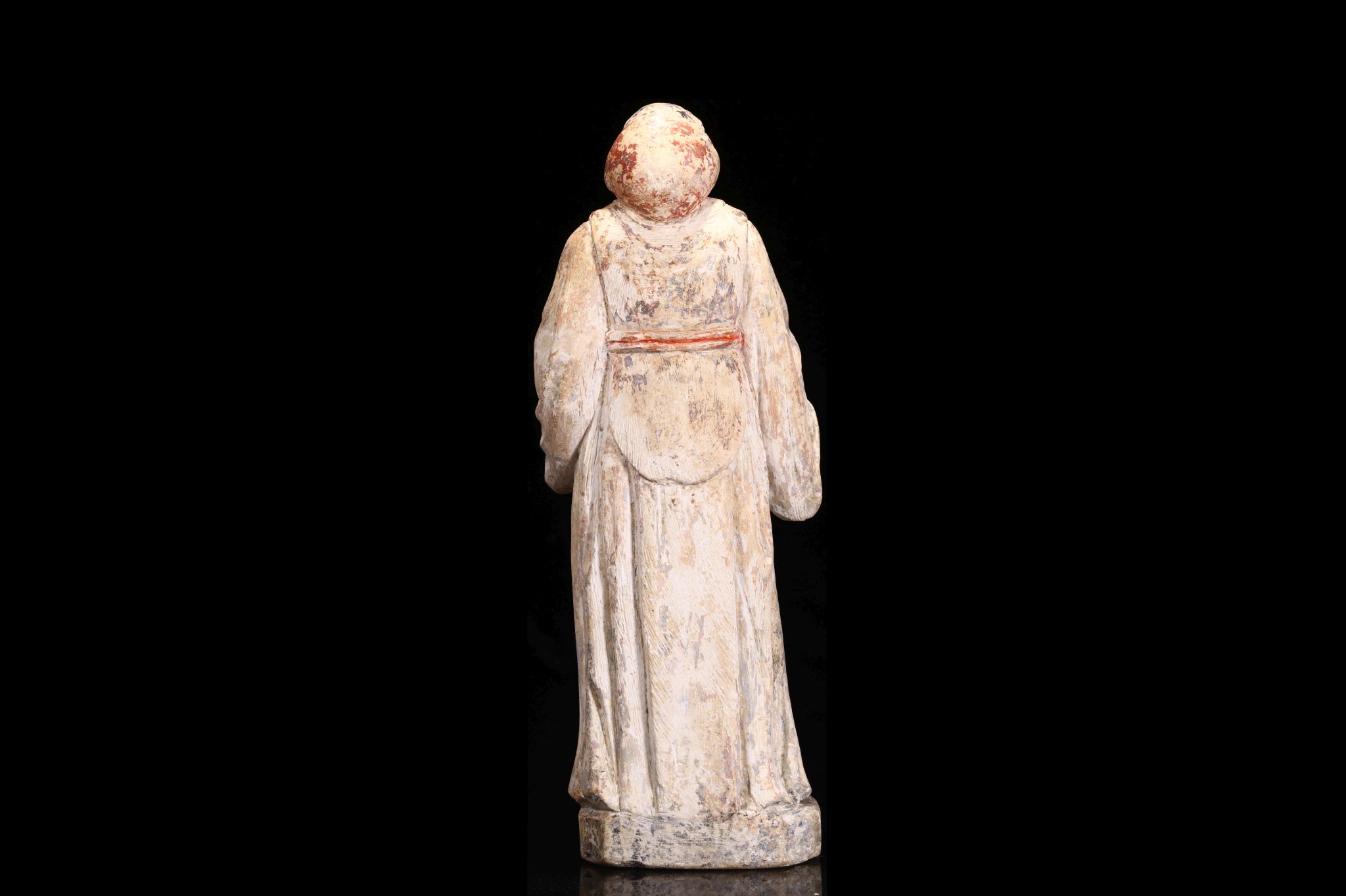 A 17TH CENTURY NORTH EUROPEAN CARVED STONE FIGURE OF ST FRANCIS OF ASSISI  the standing figure - Image 4 of 7