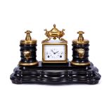 A RARE MID 19TH CENTURY FRENCH GILT BRASS CALENDAR CARRIAGE CLOCK BY GEORGE MOSER, PARIS MOUNTED