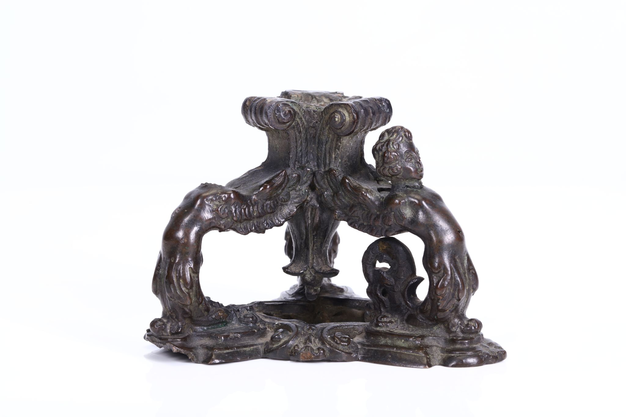 CIRCLE OF NICCOLO ROCCATAGLIATA (ITALIAN, 1593-1636): AN EARLY 16TH CENTURY VENETIAN BRONZE STAND - Image 3 of 4