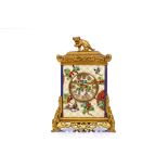 A LATE 19TH CENTURY PORCELAIN AND GILT METAL MANTEL CLOCK IN THE JAPONISME STYLE the pagoda top