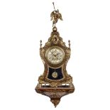 A LATE 19TH CENTURY FRENCH 'BOULLE' TYPE BRONZE AND TORTOISESHELL BRACKET CLOCK WITH FOURTEEN DAY