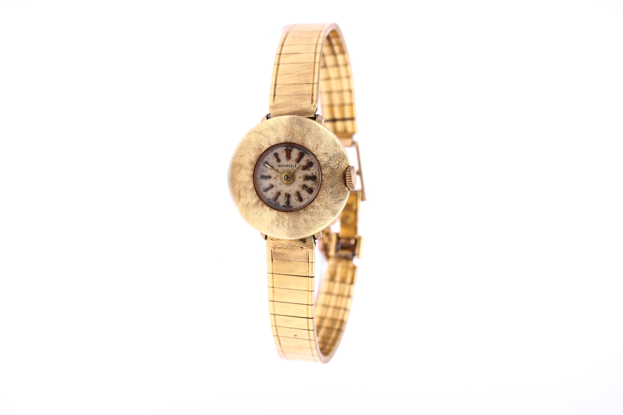 LADIES BOREL DRESS WATCH A ladies vintage 18ct yellow gold Borel dress watch, with signed circular