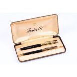 PARKER 61 DUO SET A cased duo set of Parker 61 Heirloom writing implements, comprising of fountain