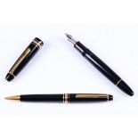 MONT BLANC MEISTERSTUCK DUO SET A Mont Blanc Meisterstuck black resin fountain pen with gold