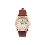 GENTS ROLEX OYSTER PERPETUAL DAY-DATE WRISTWATCH A gents c.1990's 18ct gold Rolex Oyster Perpetual