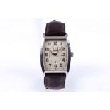 GENTS DUNHILL WRISTWATCH A gents stainless steel Dunhill tonneau shaped wristwatch, with original