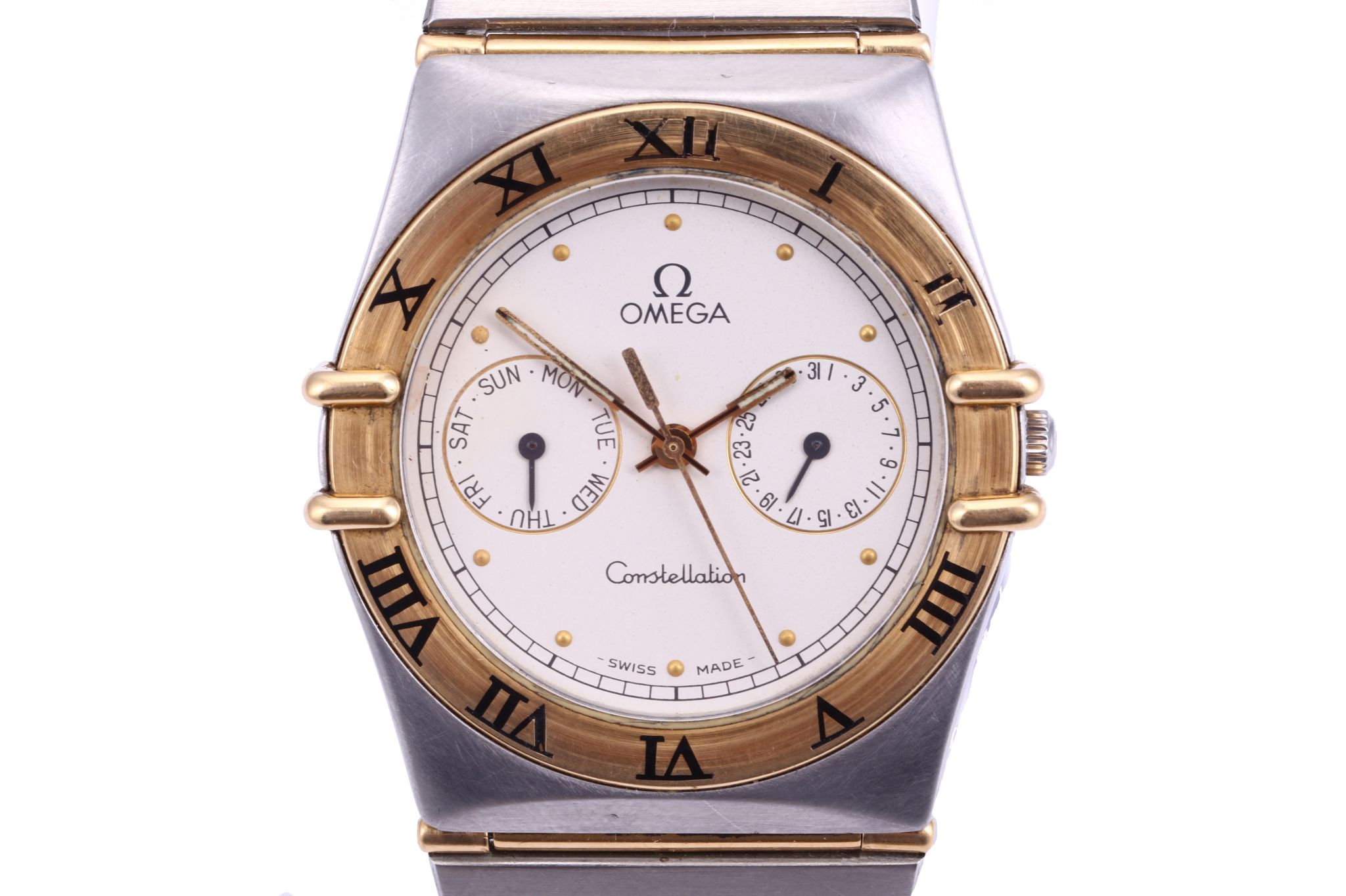 OMEGA CONSTELLATION DAY-DATE WRISTWATCH A gents stainless steel and 18ct gold 'Omega - Image 2 of 4