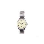 GENTS OMEGA WRISTWATCH A gents late 1940's stainless steel Omega wristwatch, with white dial