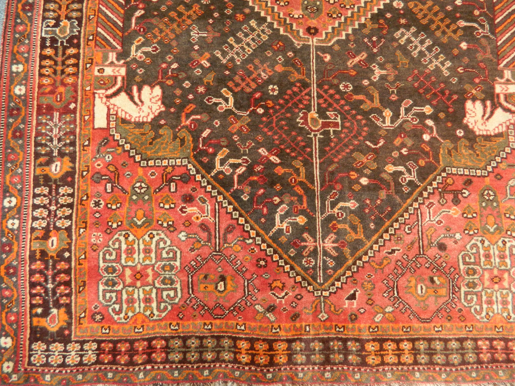 A Persian Qashqai carpet, South West Iran, 2.37m x 1.56m, condition rating A. - Image 2 of 3