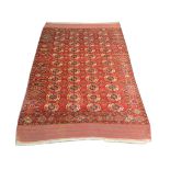 An early 20th Century Turkoman Bokhara carpet, 2.90m x 2.01m, condition rating A/B.