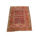 An early 20th Century Turkoman Hatchlu rug, 1.45m x 1.17m, condition rating B.