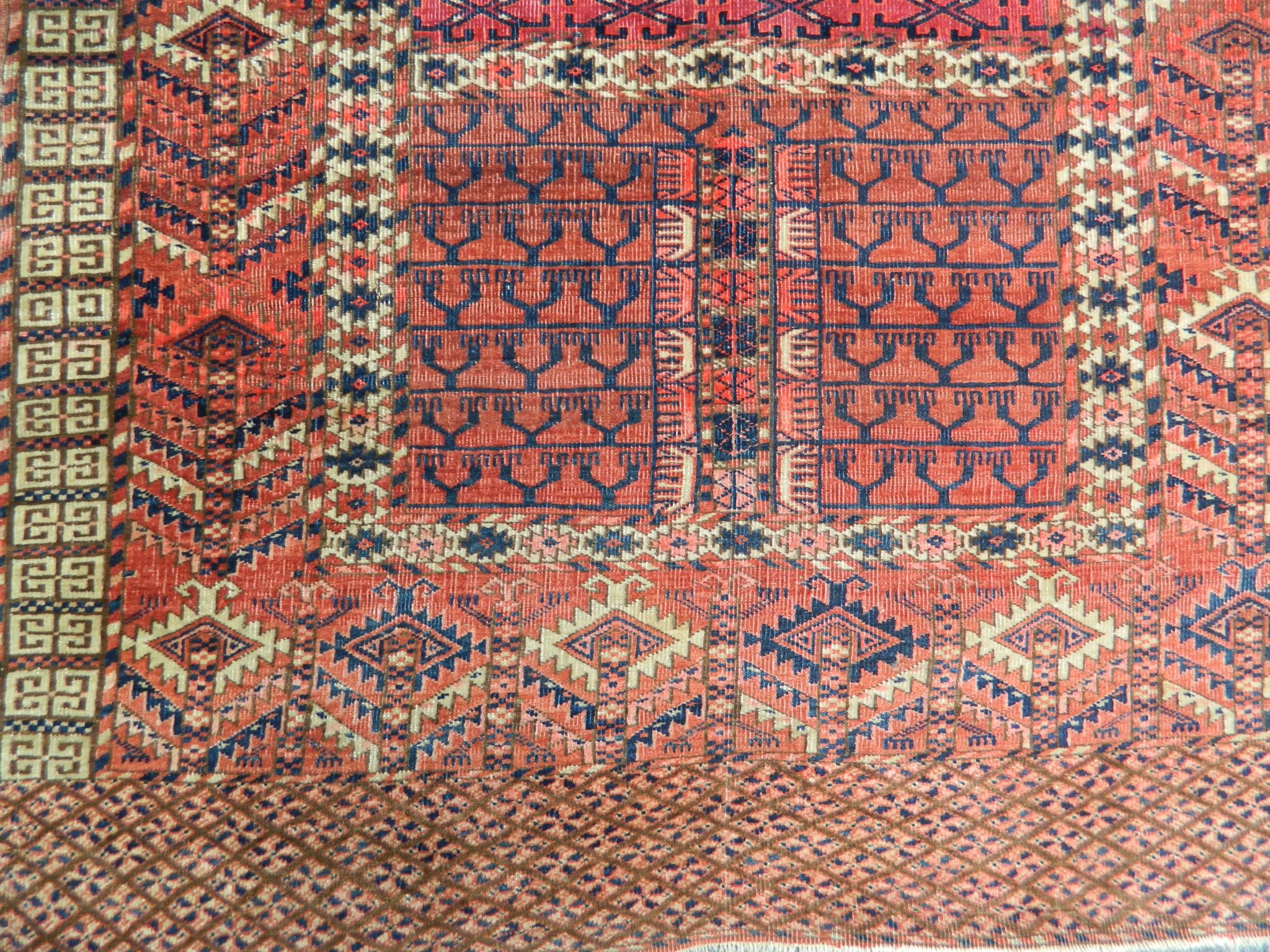 An early 20th Century Turkoman Hatchlu rug, 1.45m x 1.17m, condition rating B. - Image 2 of 3