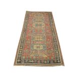 A mid 20th Century Azerbaijan Soumakh carpet, 3.50m x 1.80m, condition rating A/B.