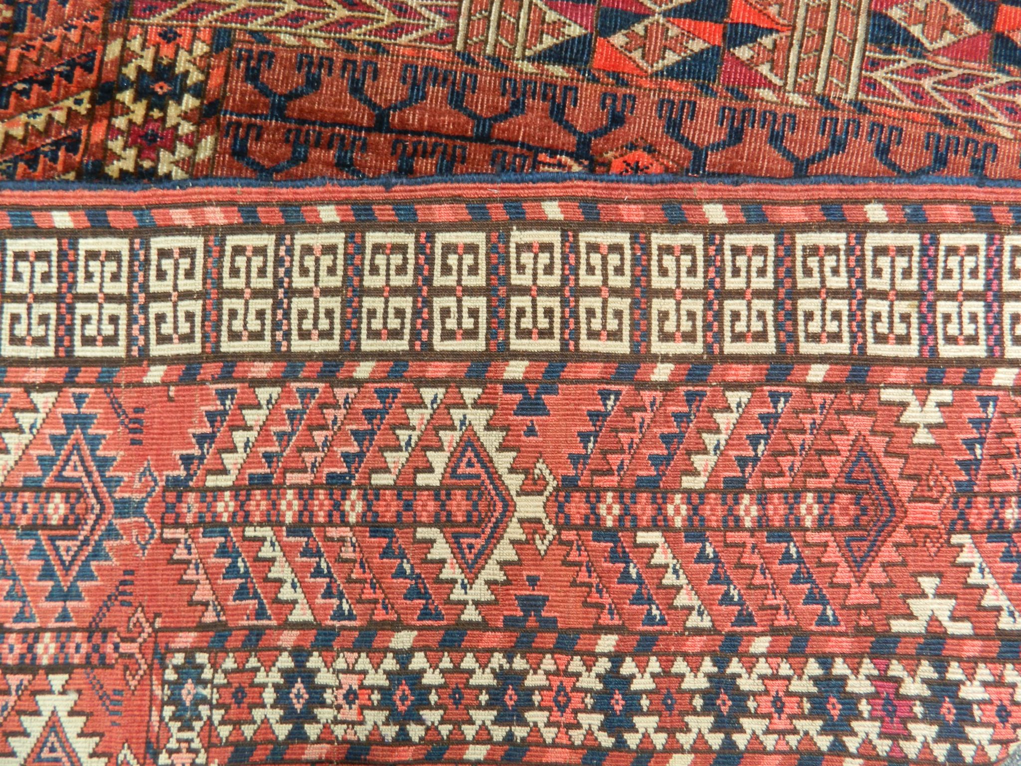 An early 20th Century Turkoman Hatchlu rug, 1.45m x 1.17m, condition rating B. - Image 3 of 3