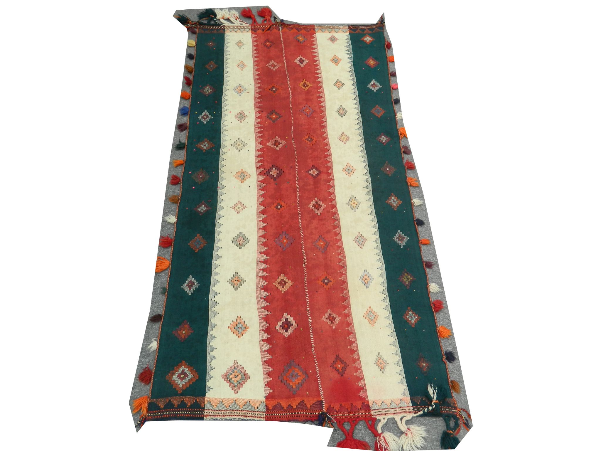 A Persian Qashqai Kilim, South West Iran, 2.75m x 1.40m, condition rating B