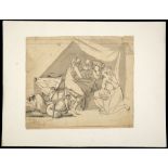 F. GUERRERO (LATE 18TH/EARLY 19TH CENTURY). "Lot and his daughters" pen and ink dated 1808 and