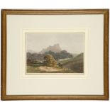 FRANCIS NICHOLSON OWS (1753-1844). 'Launceston Castle, Cornwall' watercolour and pencil 20.5cm x