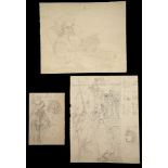 SIR JOHN GILBERT (1817-1897). "Study for St George, Cloth of Gold, Age is Youth, Victors'" pencil