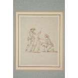 T. TRESHAM (FL. LATE 18TH CENTURY). "Hunters in Italy, circa 1770/80" pen and brown ink and wash