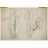 GEORGE RICHMOND R.A. (1809-1899). "A sheet of studies including two pencil figure studies and a