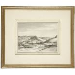 ATTRIBUTED TO THOMAS MONRO (1759-1833). 'Landscape' en-grisaille wash with chalks 18 x 22 cm mounted