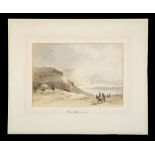 WILLIAM WYLD (1806-1889). "A Coastal View, figures on donkeys to fore with distant cliff views"