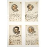 ROBERT WIEDEMAN BARRETT "PEN" BROWNING (1849-1912). "Mesmerism", a set of four caricatures pen and