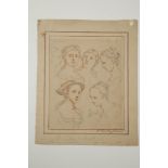 ATTRIBUTED TO PETRUS JOHANNES VAN REYSSCHOOT, (FLEMISH, 1702-1772). "A group of portrait sketches of