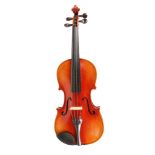 A 3/4 German violin, in very good playing condition. Two piece-back, yellow reddish colour.