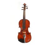 A quarter size continental violin. It is in a good condition, with scratched on purfling. One