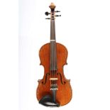 Half-size, German violin. It is in a very good condition, labelled Maidstone. Two-piece back, medium