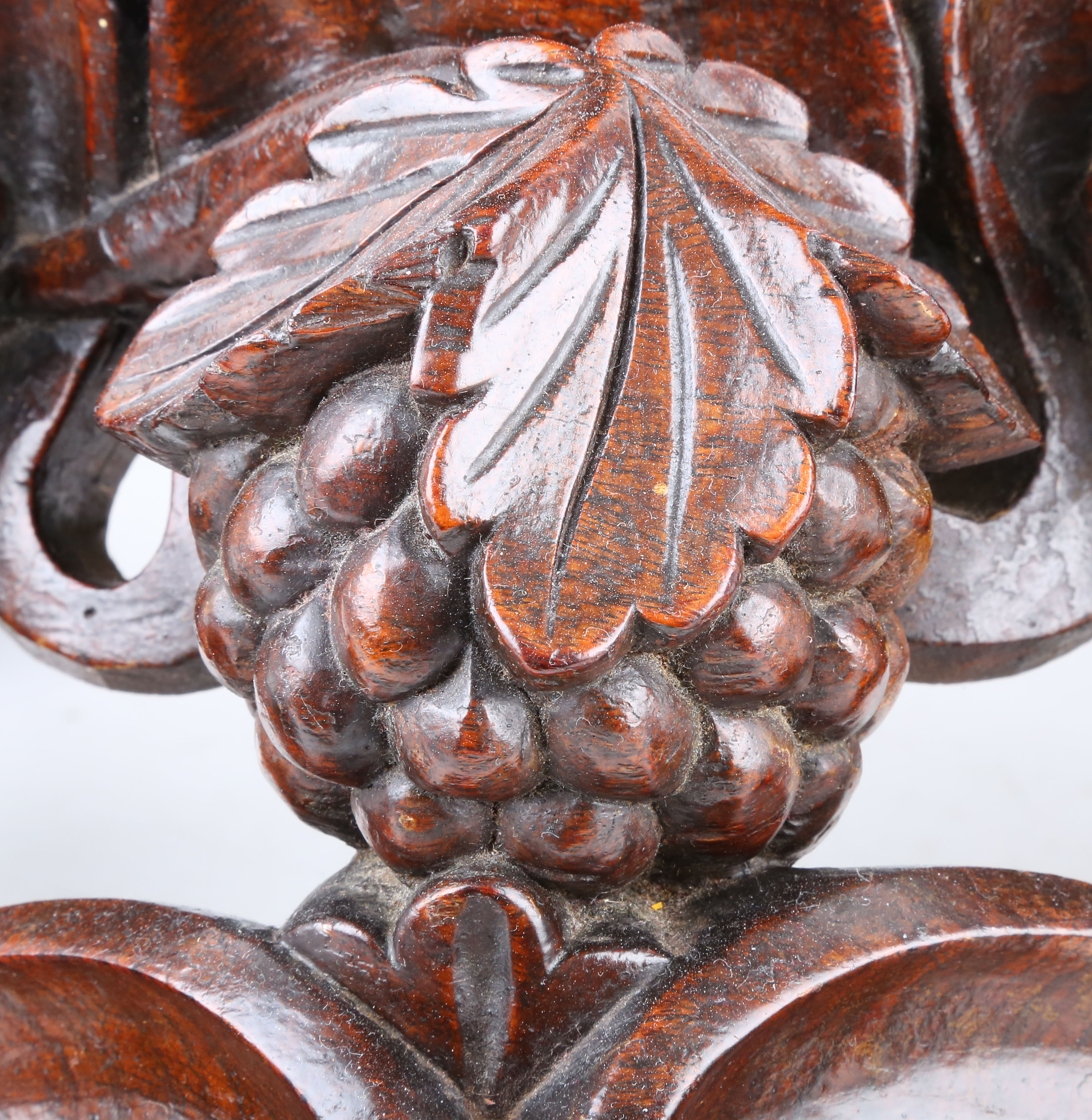 A fine 19th century Indian export carved hardwood jardiniere / plant stand the top basket carved - Image 6 of 6