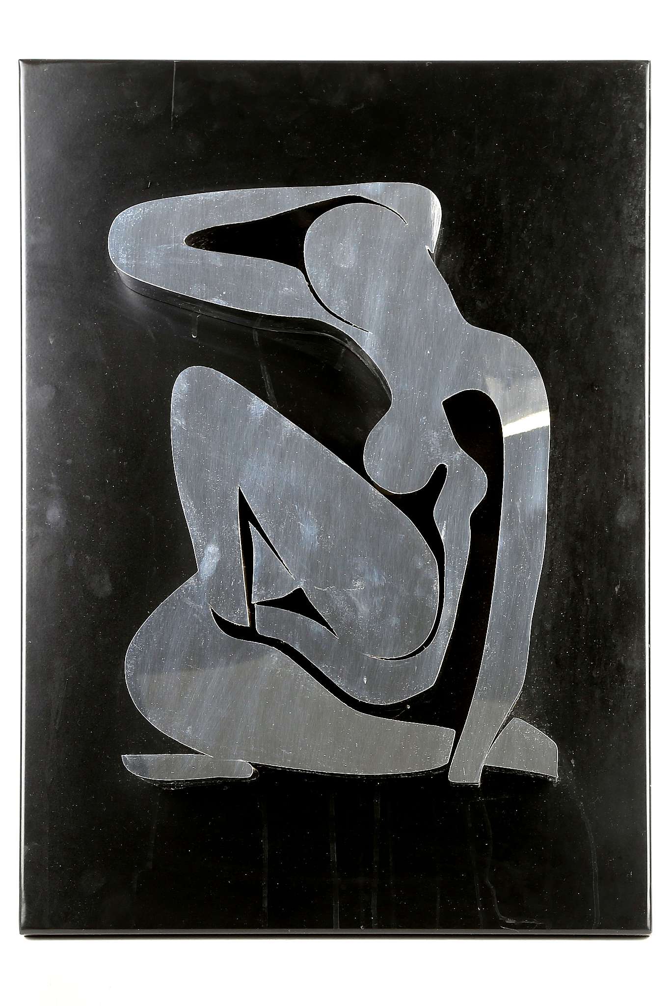 Eros (British b.1960). 'Girl on the Beach', 2008, polished steel, later cut sculpture, mounted on