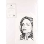 Randy Glass (American). 'Angelina Jolie', 2016, giclee on Hahnemuhle paper, embossed with artist's