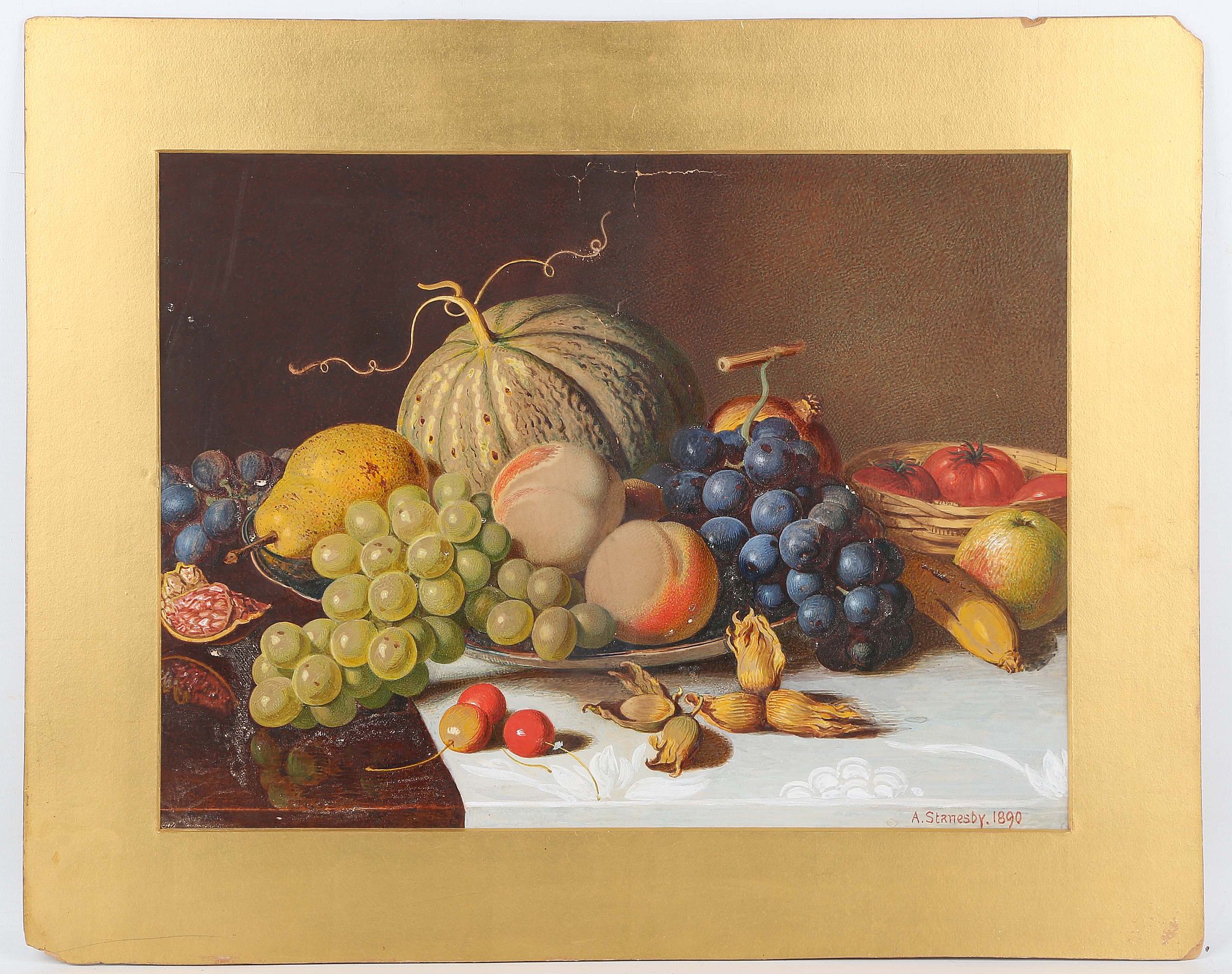 Alexander Stanesby (British 1832-1918). 'Untitled', 1890, late 19th Century still life, gouache on - Image 5 of 8