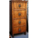 An 18th Century Italian provincial, walnut four drawer pedestal chest of stile feet, 97cm high.