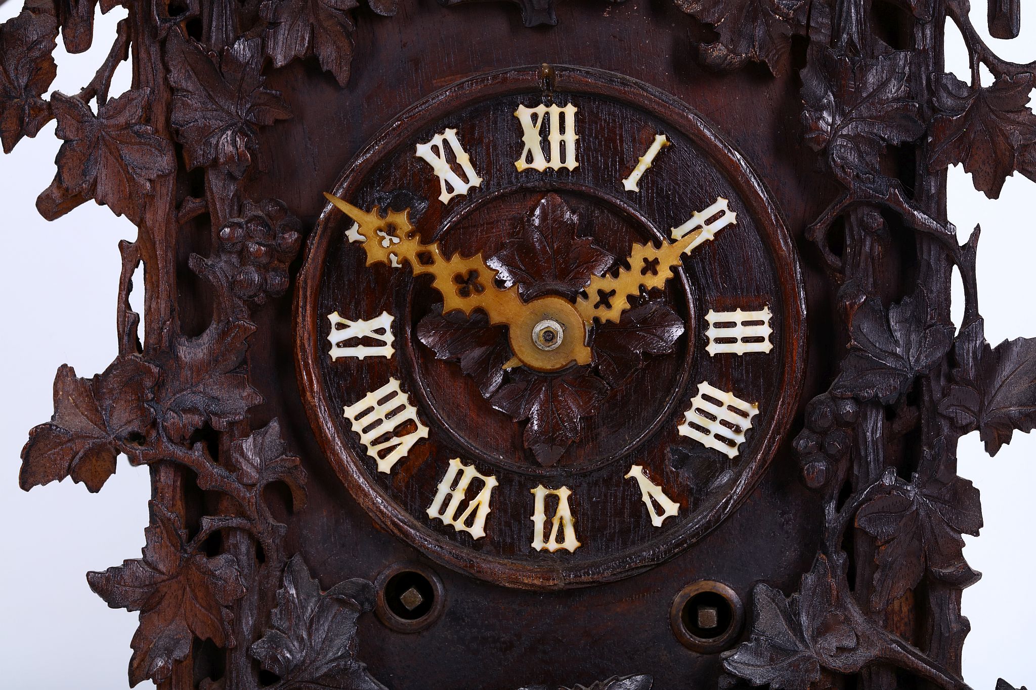 WITHDRAWN A 19TH CENTURY BLACK FOREST CARVED WOOD CUCKOO CLOCK of typical form with pitched roof - Image 4 of 6