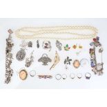 A small collection of costume jewellery