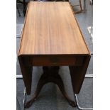 A Victorian style, mahogany drop leaf dining table, 102cm.
