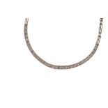 A diamond line bracelet, first half of the 20th century The articulated line of brilliant-cut
