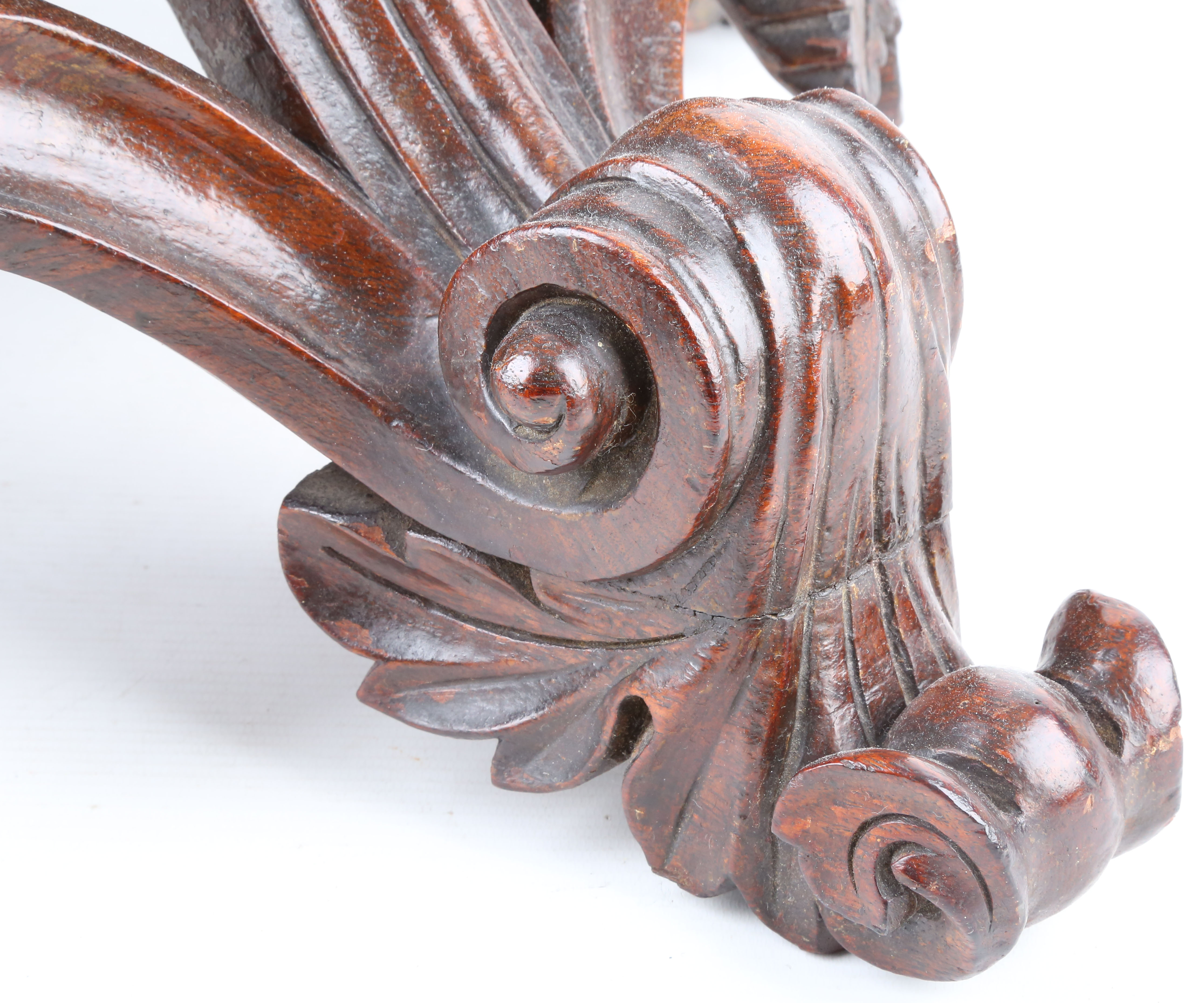 A fine 19th century Indian export carved hardwood jardiniere / plant stand the top basket carved - Image 5 of 6