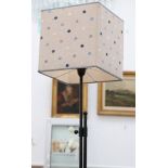 A 20th Century adjustable Italian floor light, with polka dot fabric shade, 195cm max height.