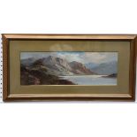 Aubrey Ramus a.k.a. Francis E. Jamieson 1895-1950. 'A Highland Loch'. Panormanic oil on board with