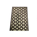A LARGE MODERN 100% WOOL, CUSTOM MADE, HAND TUFTED RUG, with sage green geometric pattern, on