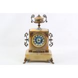 An early 20th Century, French, onyx champleve enamel mantel clock by Desnoue, the 8 day movement