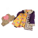 A richly embroidered and braided velvet coat and waistcoat (possibly Indian) (2).