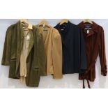 A quantity of designer fashion, to include a Ralph Lauren brown suede jackets, 2 Giorgio Armani