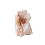 A 20th Century carved onyx sculpture 'Lover's Embrace', 37cm tall.