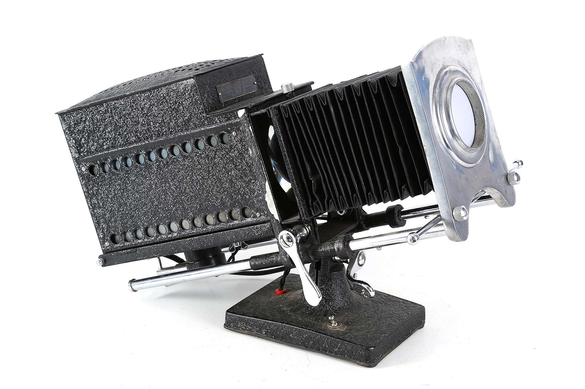 A vintage Ensign Optiscope No. 9 Projector,. now converted to a floor uplighter.